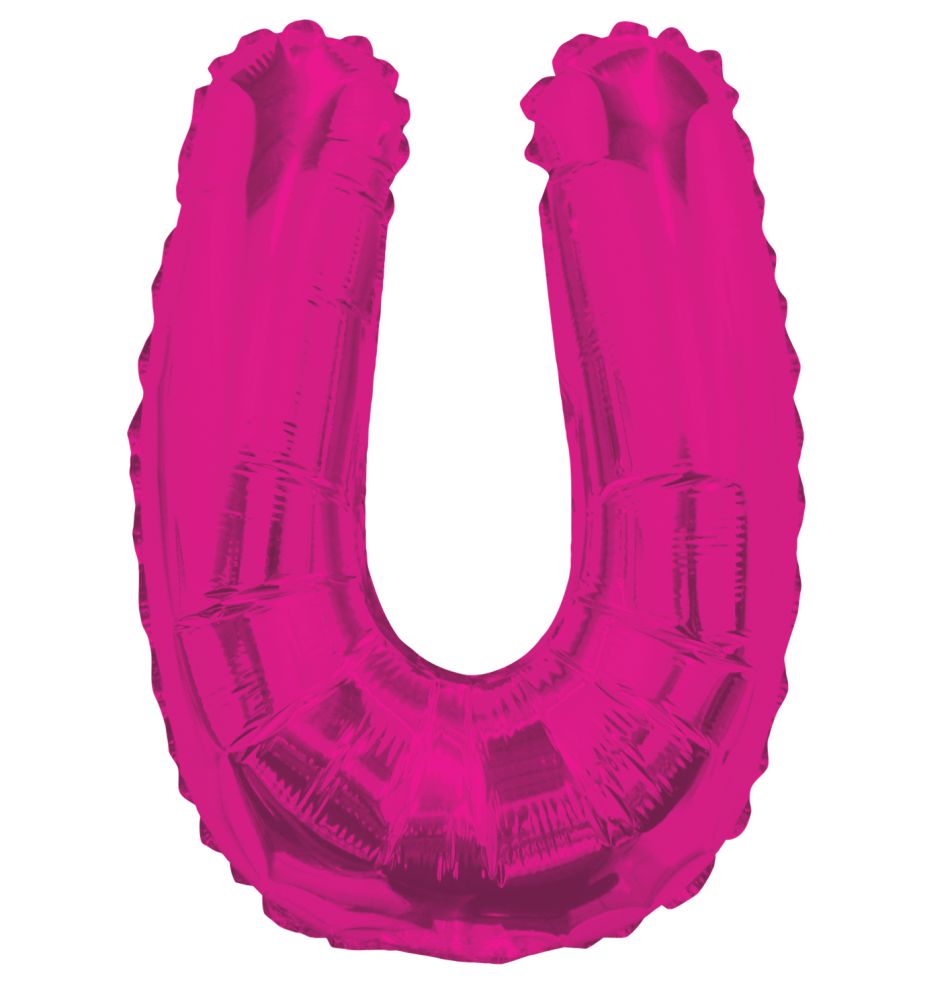 14" Pink Letter U Balloon