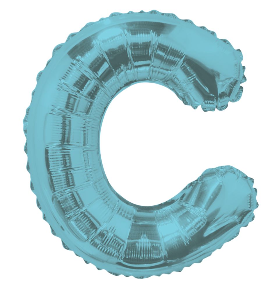 14" Light Blue Letter C Balloon