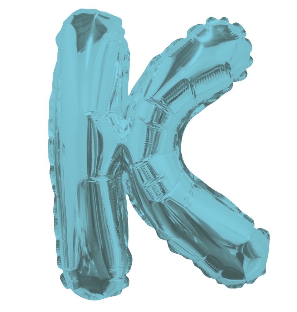 14" Light Blue Letter K Balloon