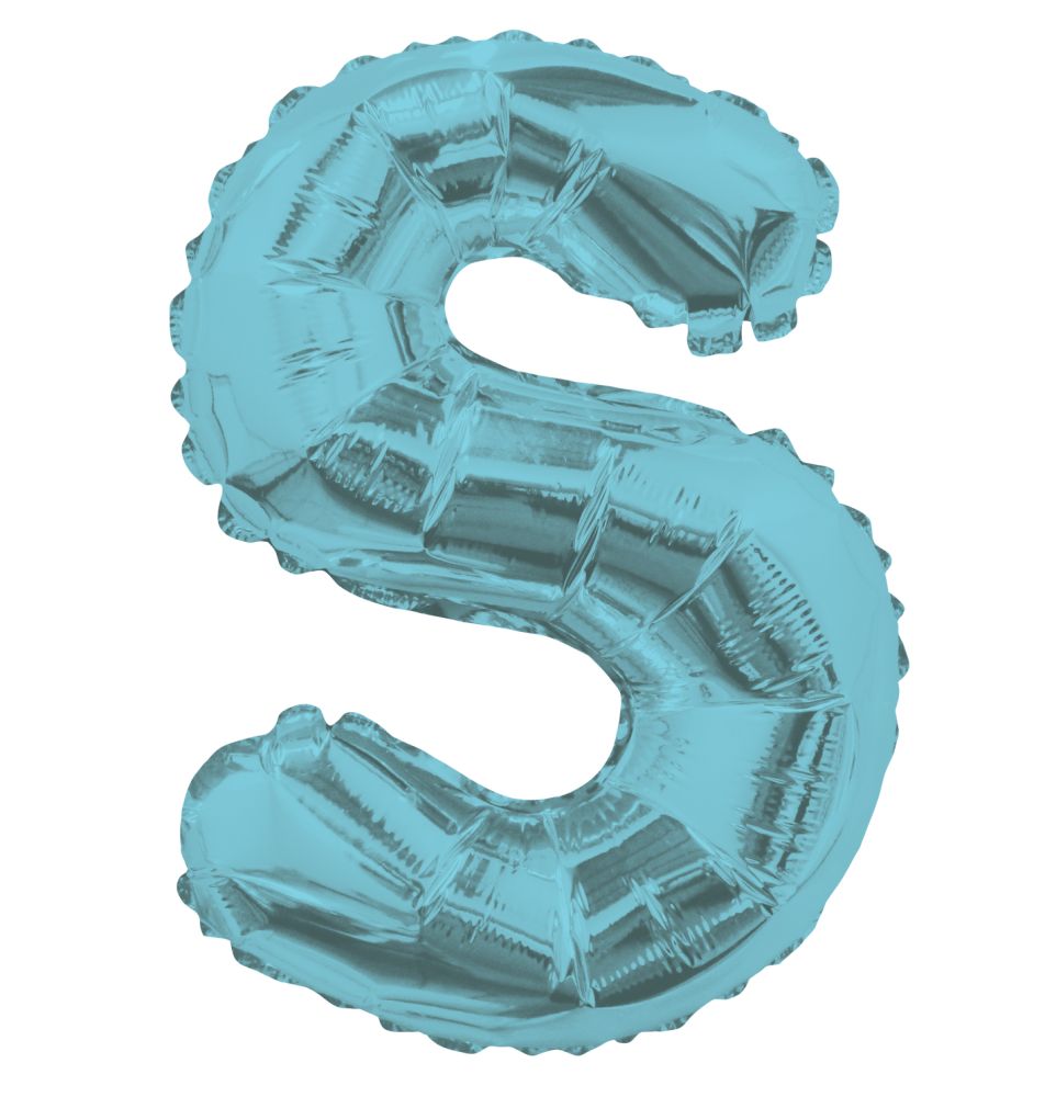 14" Light Blue Letter S Balloon
