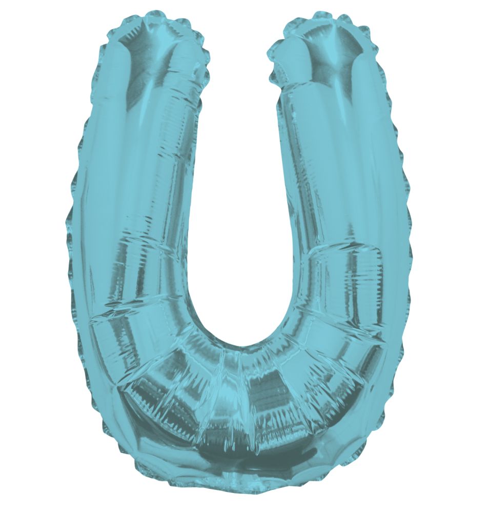 14" Light Blue Letter U Balloon