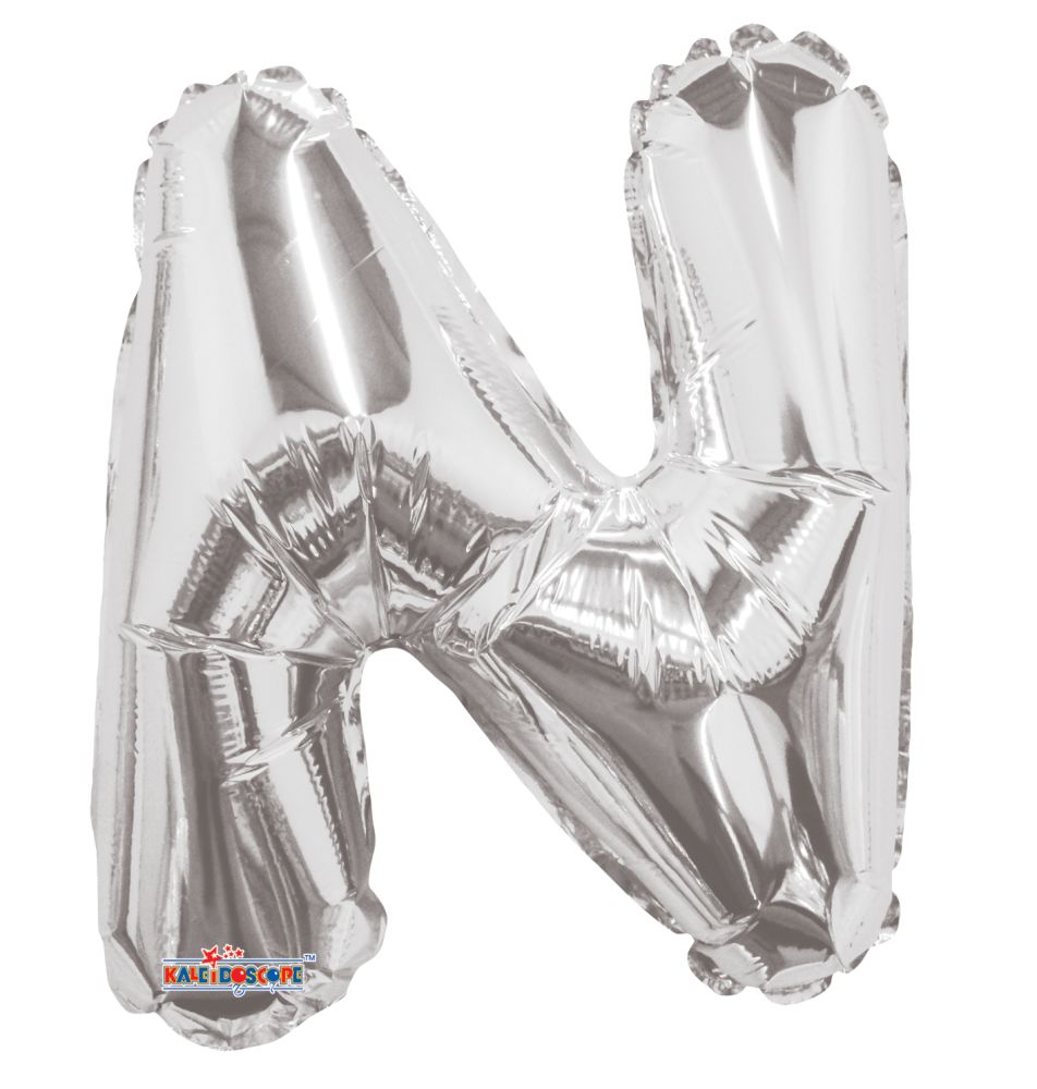 14" Silver Letter N Balloon
