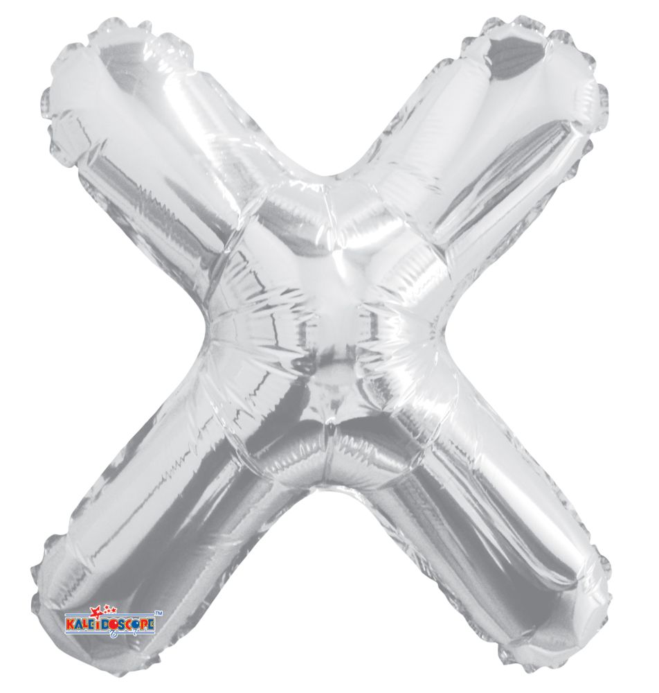 14" Silver Letter X Balloon