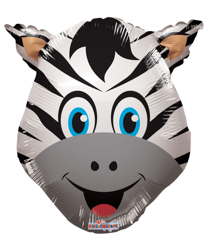 Mini Shape Zebra Head Balloon (Inflated with Cup and Stick)