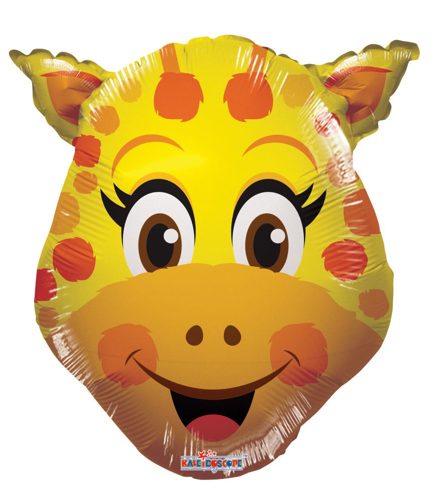 Mini Shape Giraffe Head Balloon (Inflated with Cup and Stick)