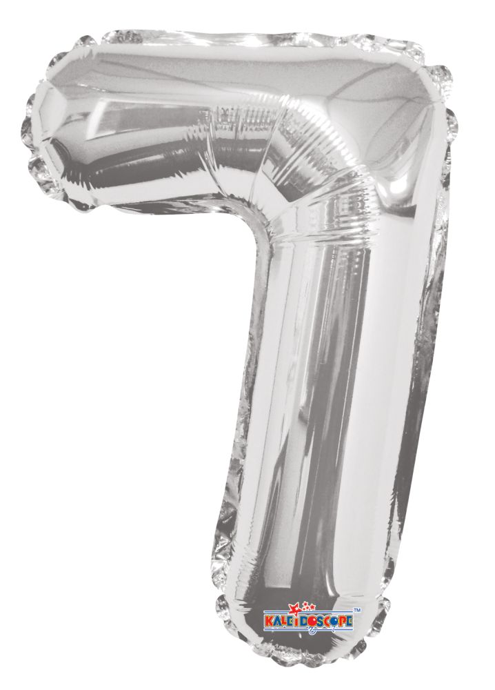 14" Silver Number 7 Balloon