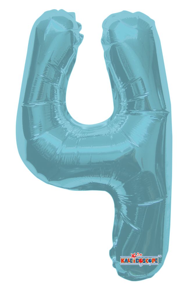14" Light Blue Number 4 Balloon