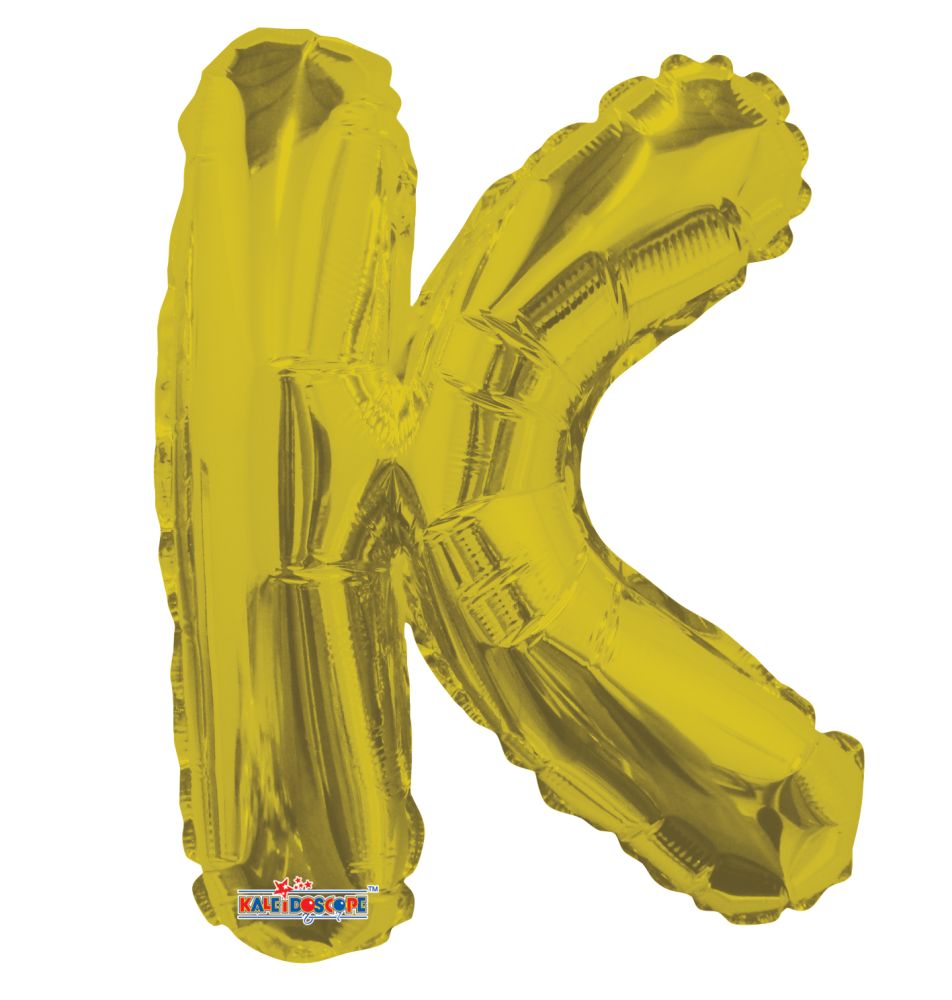14" Gold Letter K Balloon