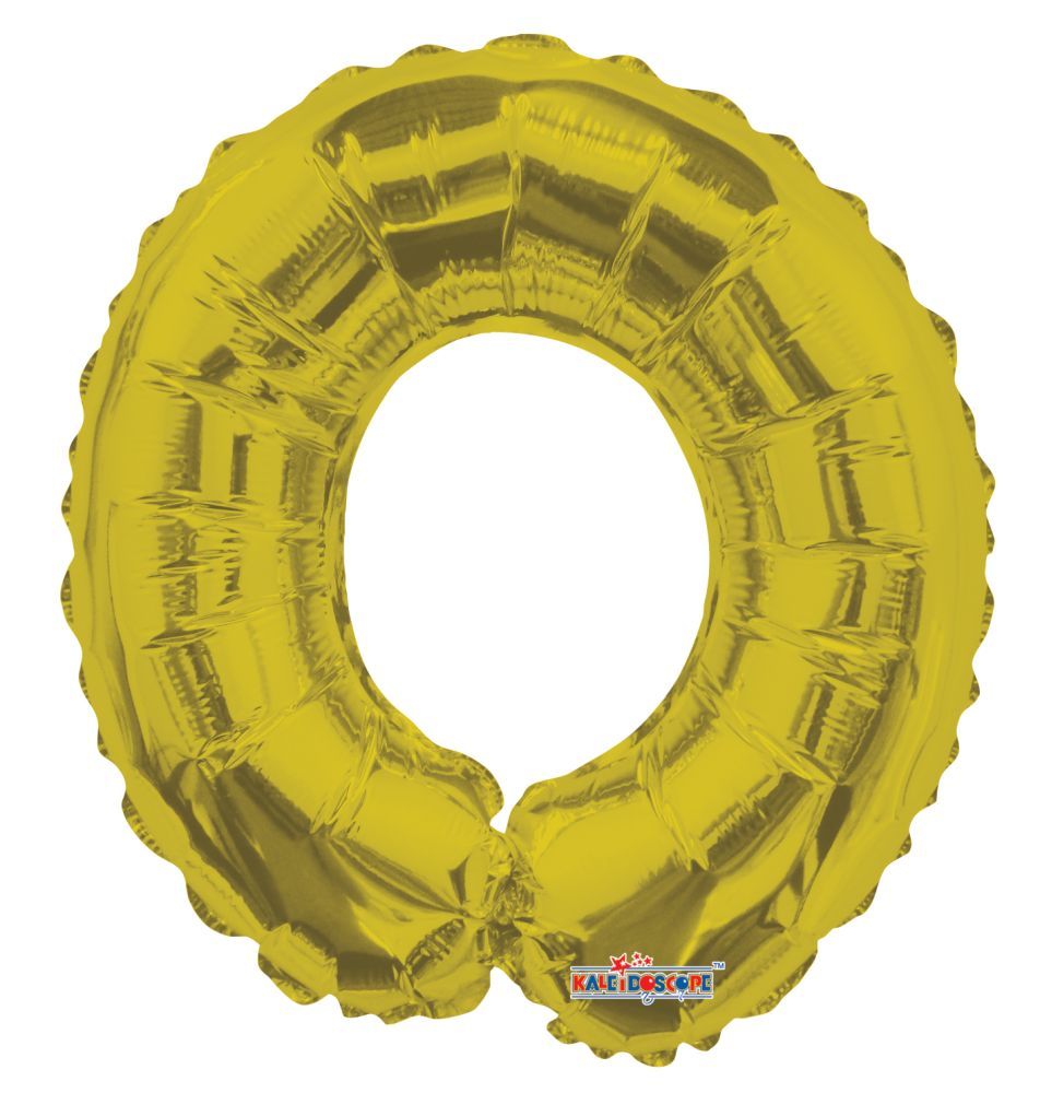 14" Gold Letter O Balloon