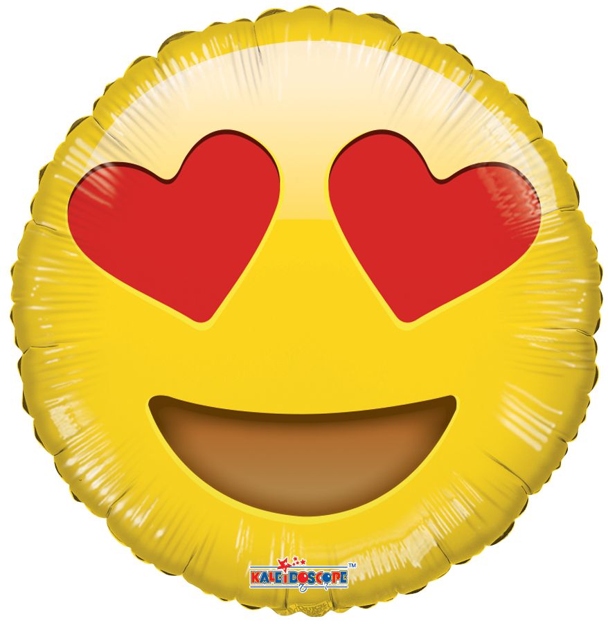 09" Smiley In Love Balloon (Inflated with Cup and Stick)