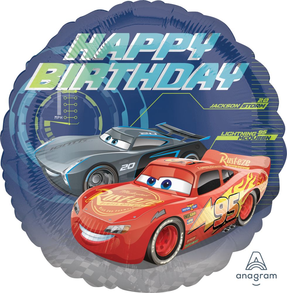 18" Cars 3 Happy Birthday Balloon