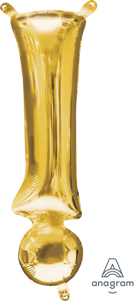 16" Gold Symbol ! Exclamation Balloon