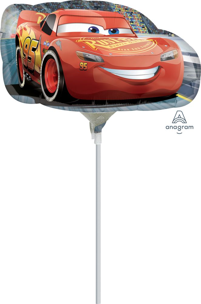 Mini Shape Cars 3 Balloon (Inflated with Cup and Stick)
