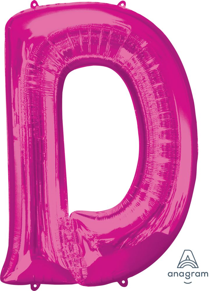34" Pink Letter D Balloon