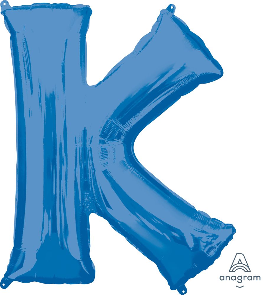 34" Blue Letter K Balloon