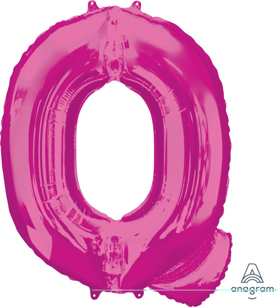 34" Pink Letter Q Balloon