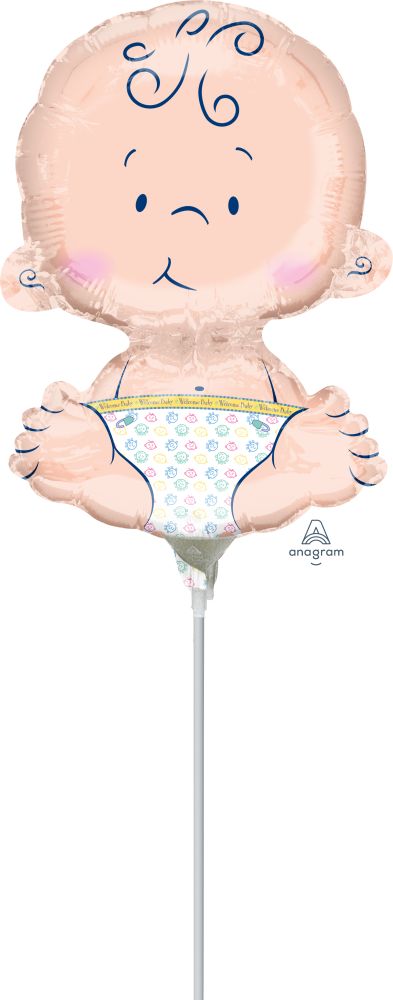 Mini Shape Welcome Baby Balloon (Inflated with Cup and Stick)