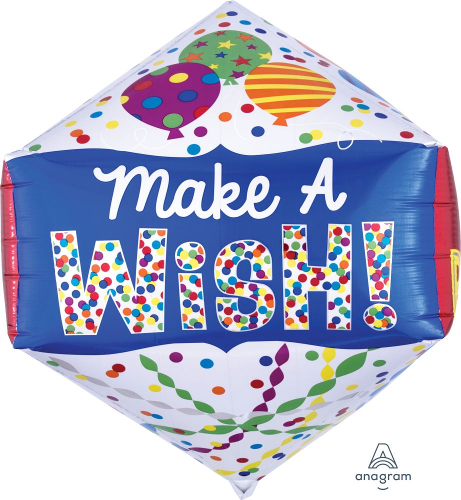 UltraShape Anglez Happy Birthday Make A Wish Balloon
