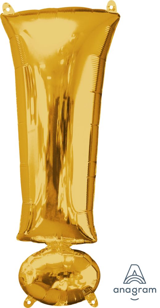 34" Gold Symbol ! Exclamation Balloon