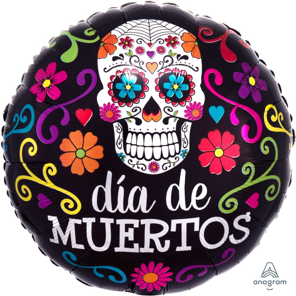 18" Colorful Dia de Muertos Balloon
