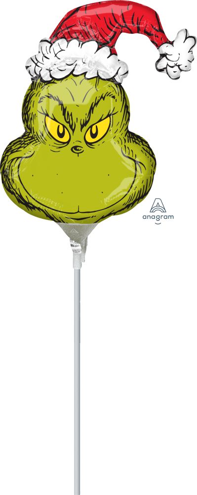 Mini Shape How the Grinch Stole Christmas Balloon (Inflated with Cup and Stick)