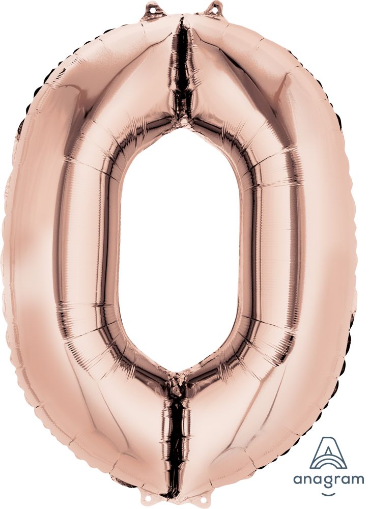 34" Rose Gold Number 0 Balloon