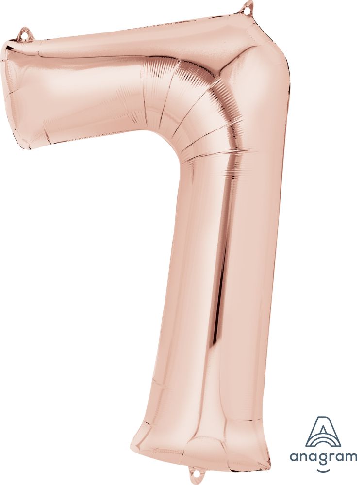 34" Rose Gold Number 7 Balloon
