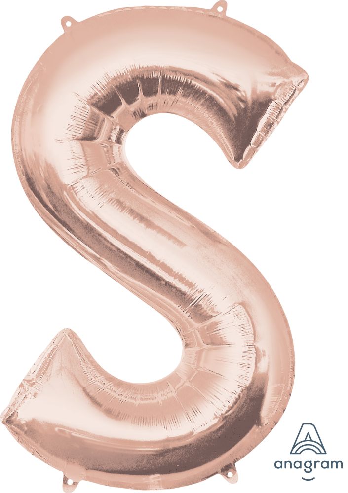 34" Rose Gold Letter S Balloon