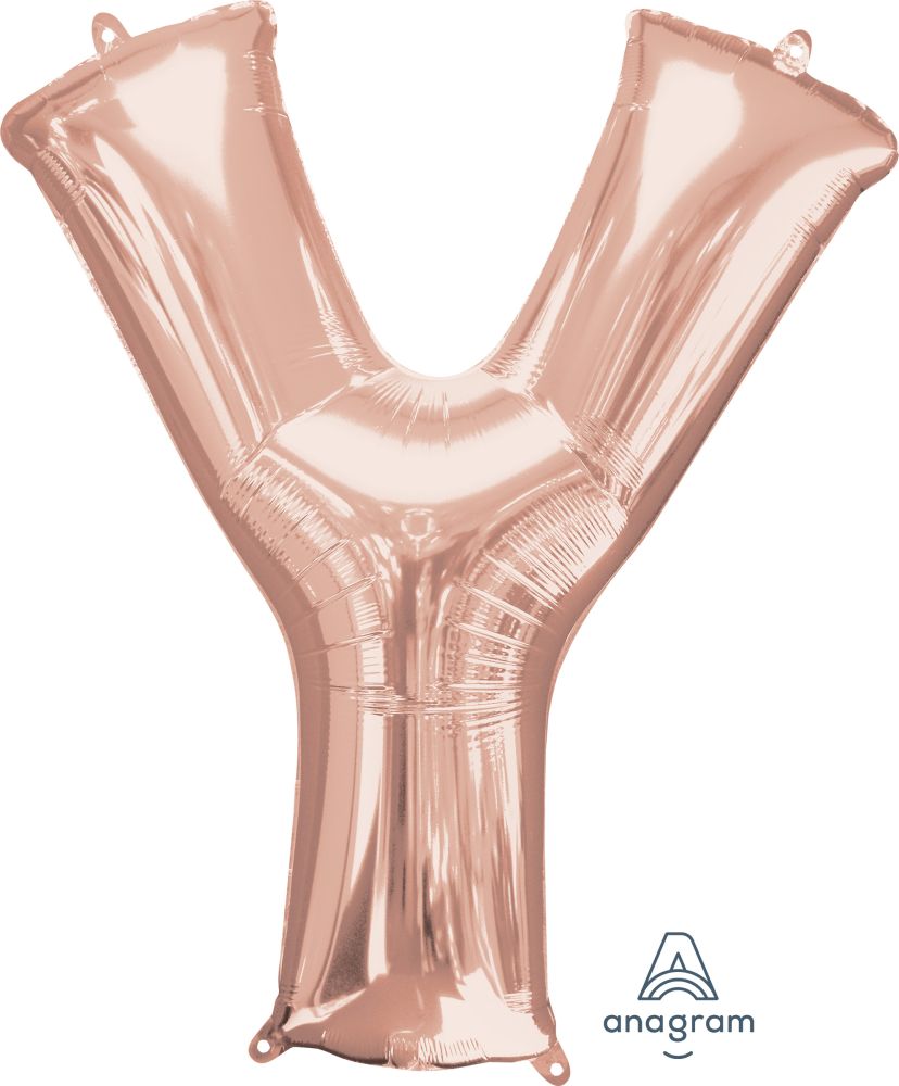 34" Rose Gold Letter Y Balloon