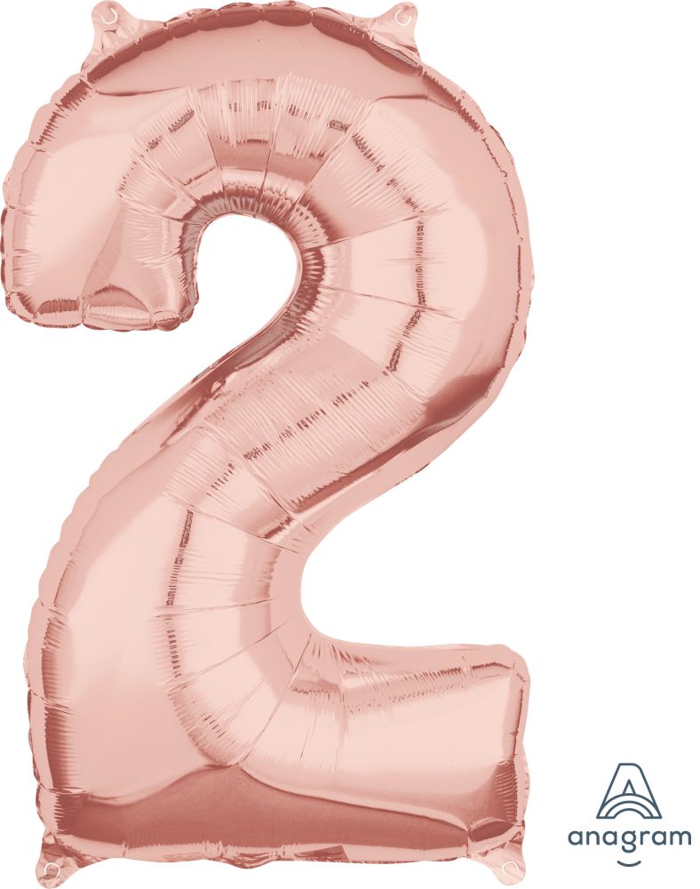 26" Rose Gold Number 2 Balloon