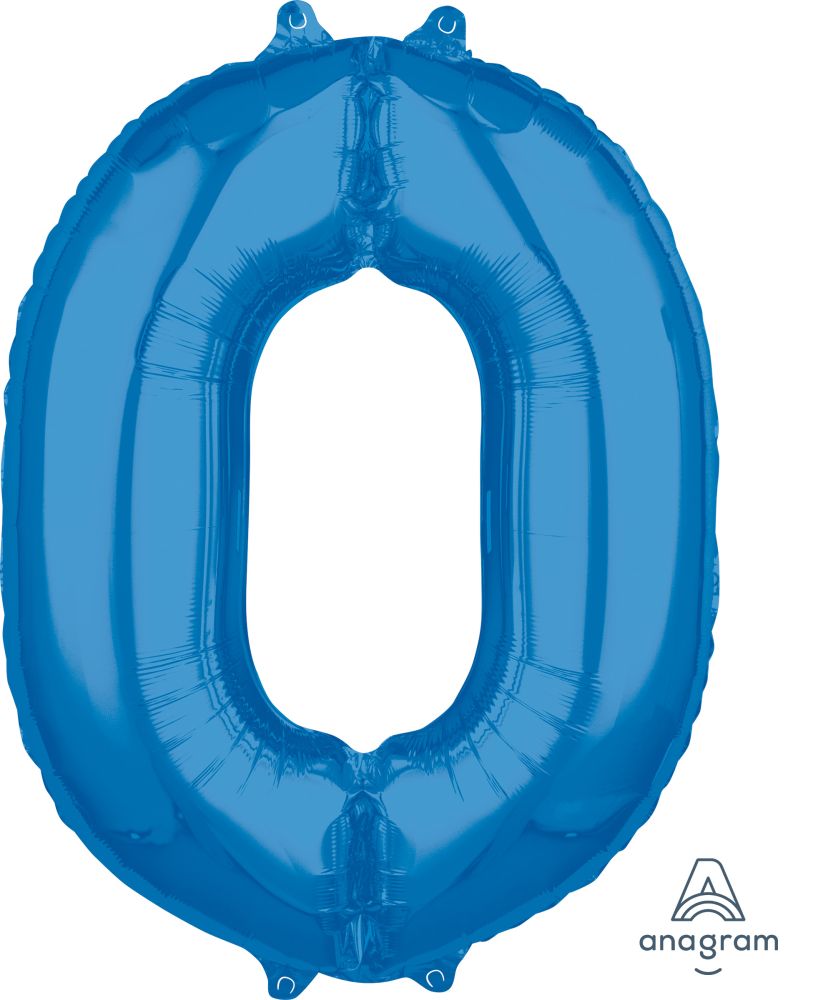26" Blue Number 0 Balloon