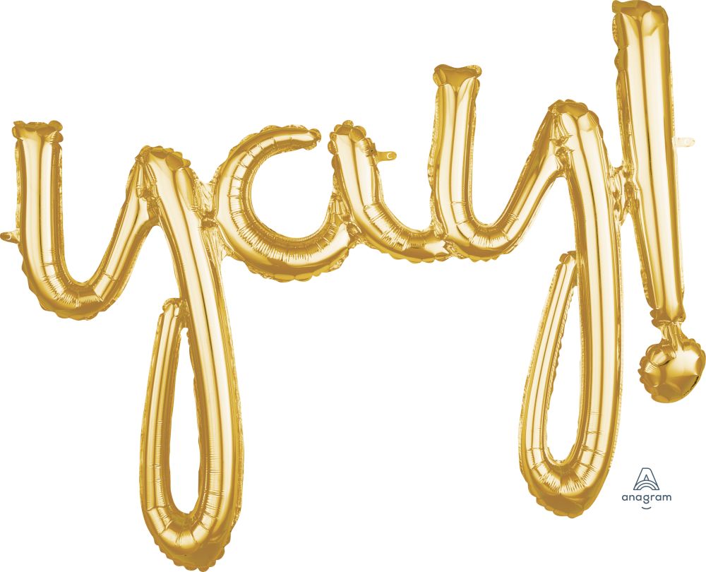 Script Phrase Yay! Gold Balloon