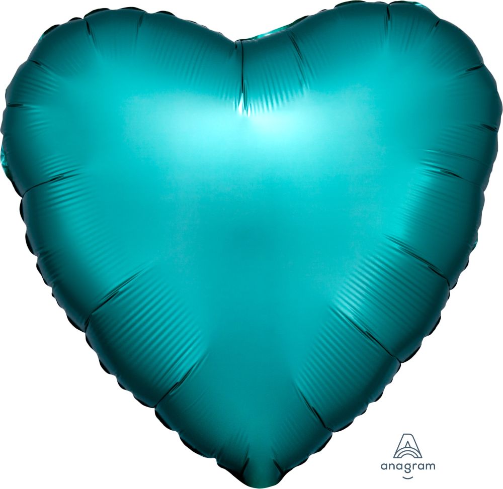 18" Satin Luxe Jade Heart (non-packaged) Balloon