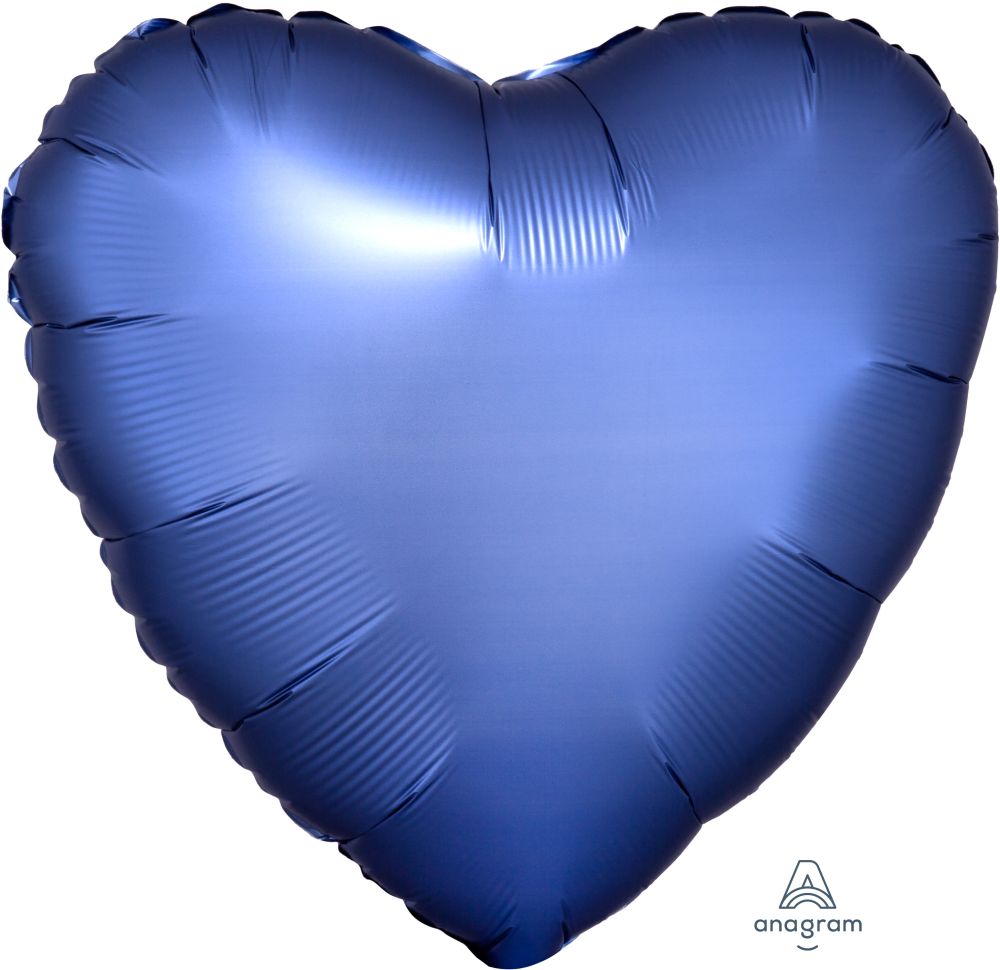 18" Satin Luxe Azure Heart (non-packaged) Balloon