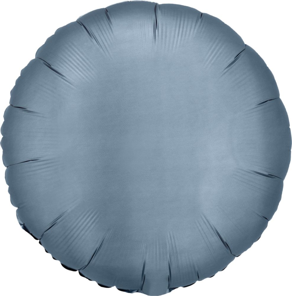 18" Satin Luxe Steel Blue Circle Balloon