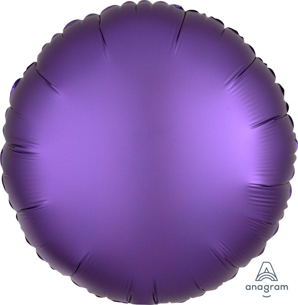 18" Satin Luxe Purple Circle (non-packaged) Balloon