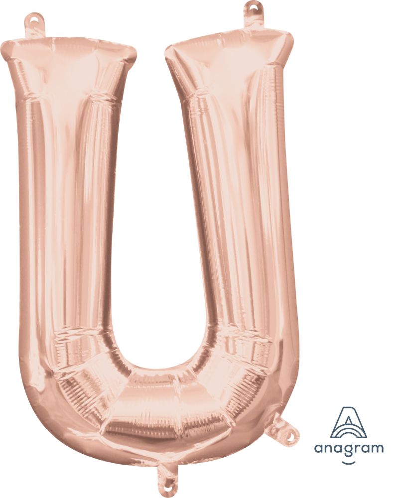 16" Rose Gold Letter U Balloon