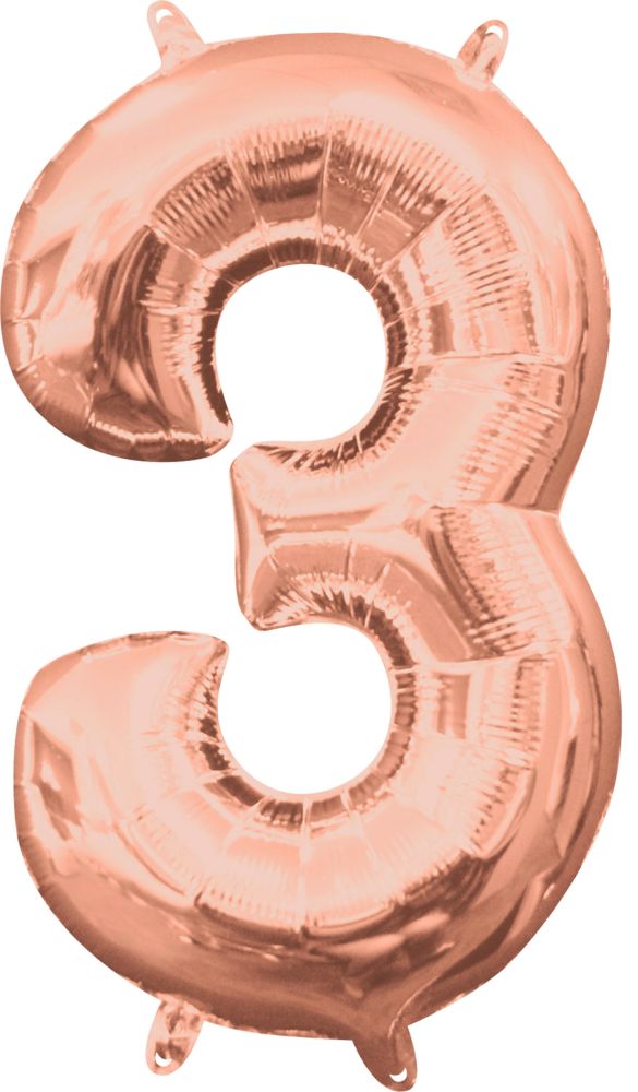 16" Rose Gold Number 3 Balloon
