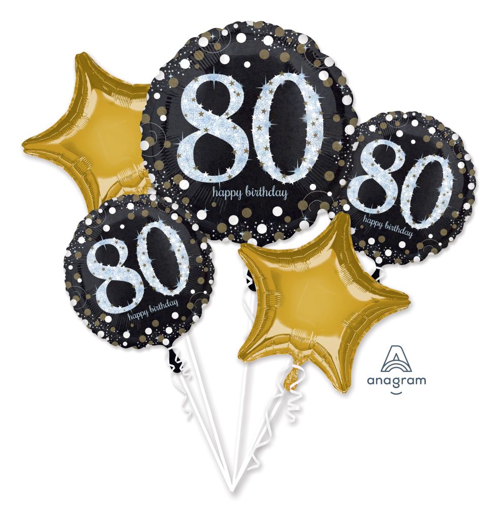 Balloon Bouquet Sparkling Birthday 80