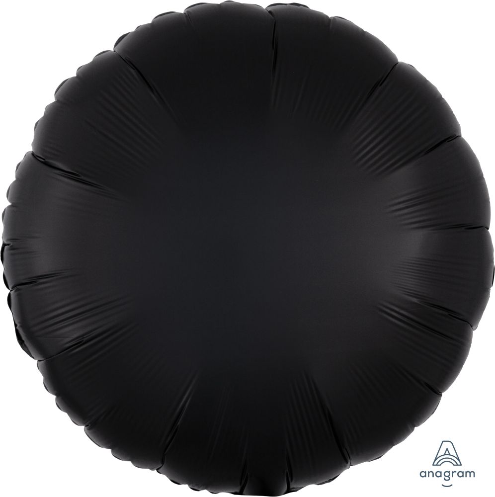 18" Satin Luxe Onyx Circle (non-packaged) Balloon