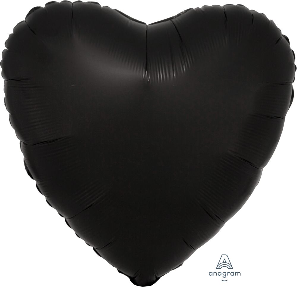 18" Satin Luxe Onyx Heart Balloon