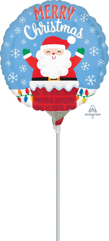 04" Santa in Chimney Balloon (Inflated with Cup and Stick)
