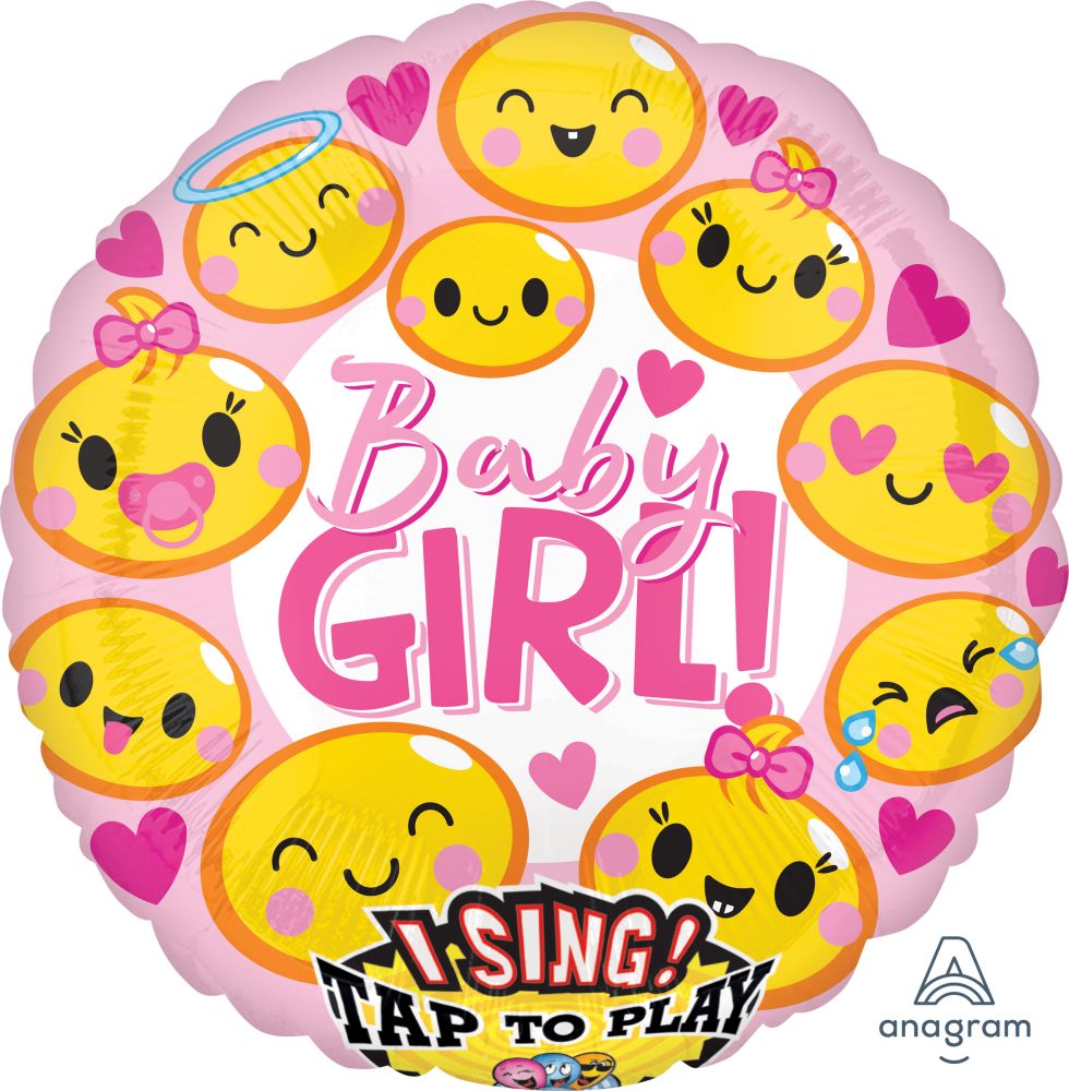 Sing-A-Tune Emoticon Baby Girl Balloon