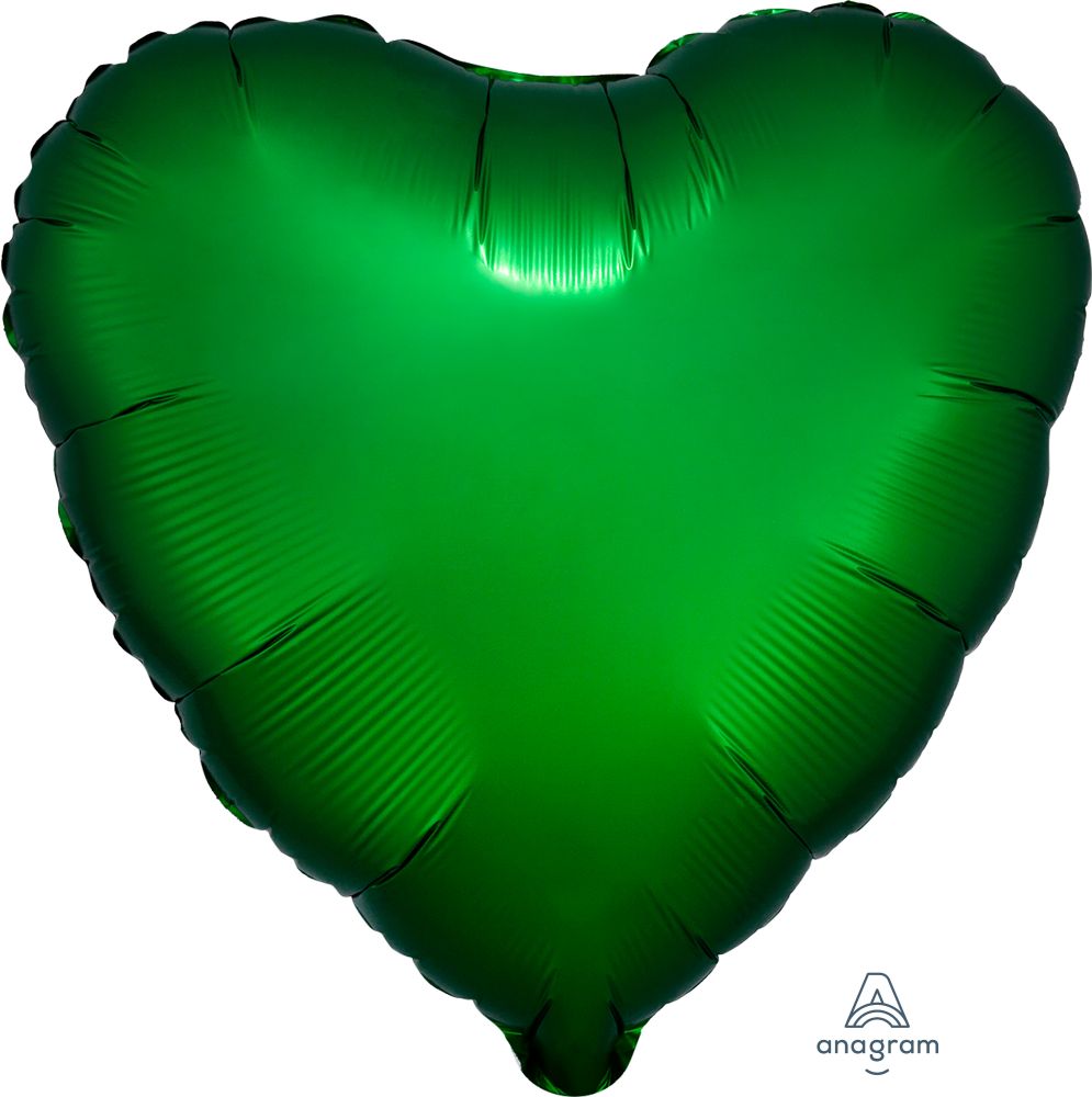 18" Satin Luxe Emerald Heart Balloon