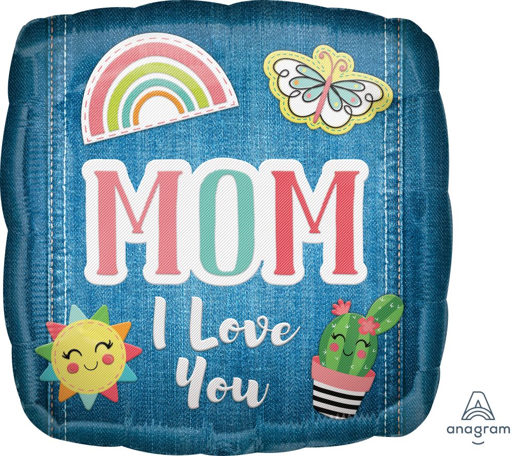 18" Mom I Love You Patches Balloon