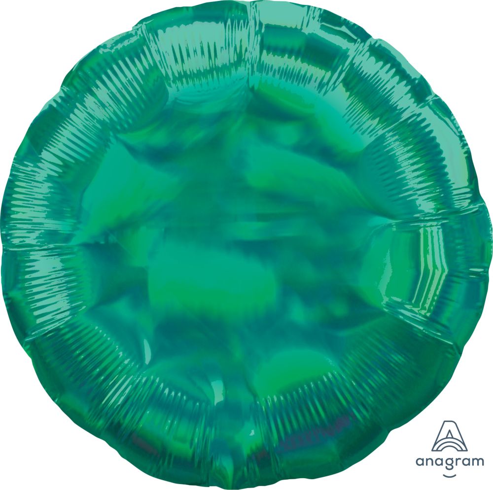 18" Iridescent Green Circle Balloon