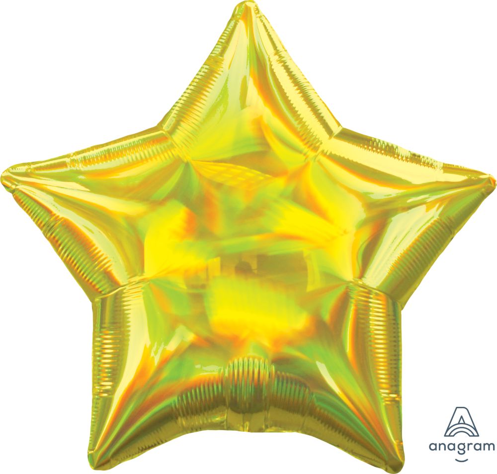 18" Iridescent Yellow Star Balloon