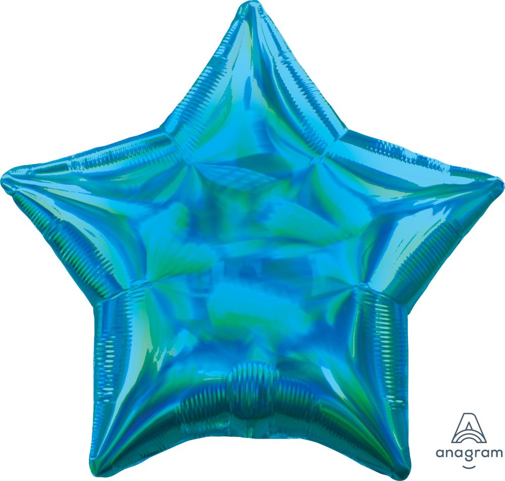 18" Iridescent Cyan Star (non-packaged) Balloon