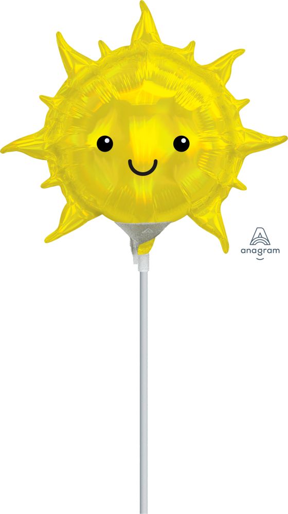 Mini Shape Iridescent Sun Balloon (Inflated with Cup and Stick)