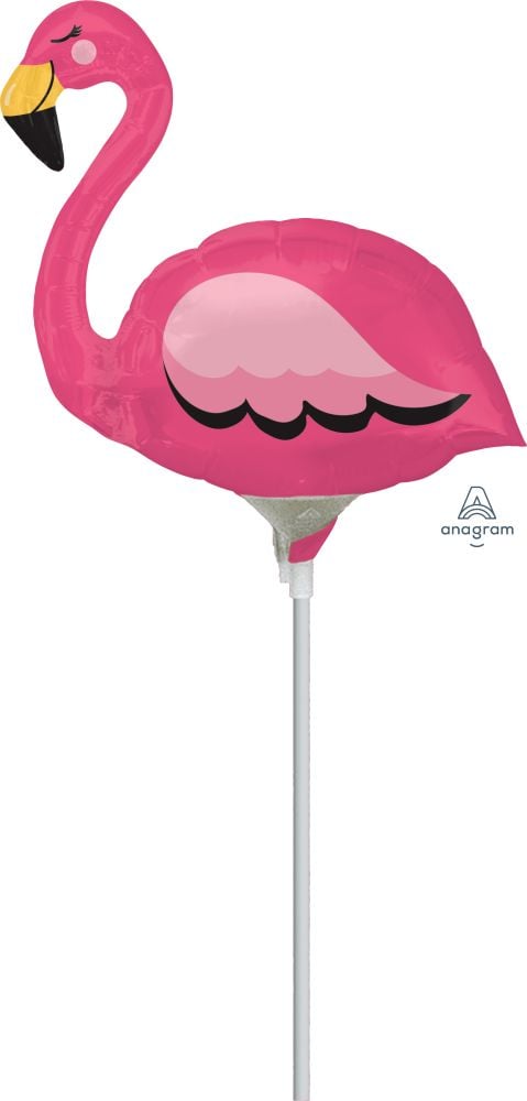 Mini Shape Flamingo Balloon (Inflated with Cup and Stick)
